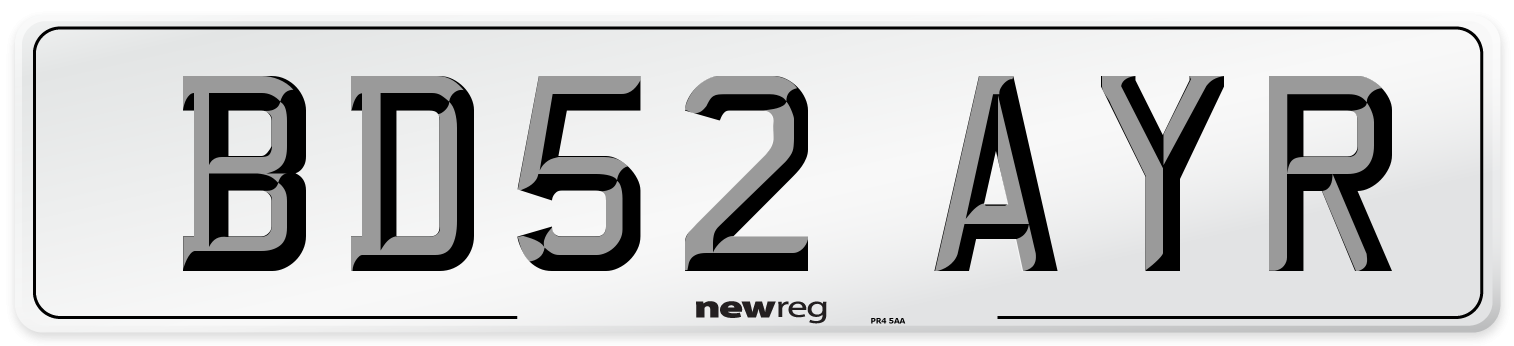 BD52 AYR Number Plate from New Reg